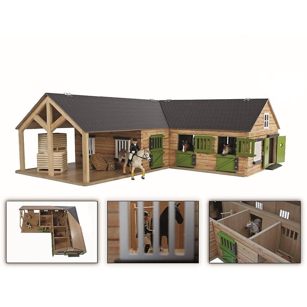 1-24 Scale Horse Stable with 4 Box Storage & Wash Box A44980