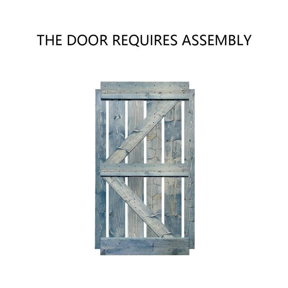 Stained Wood Sliding Barn Door with Hardware Kit X44241
