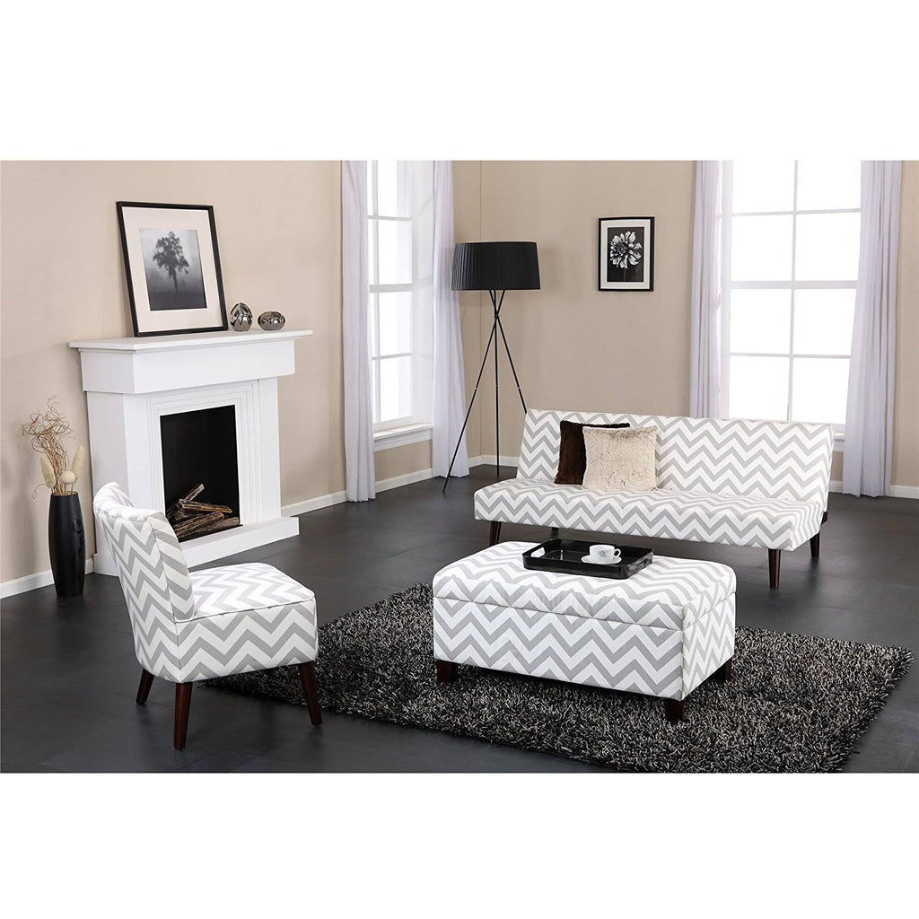 Gray Chevron Accent Chair P445