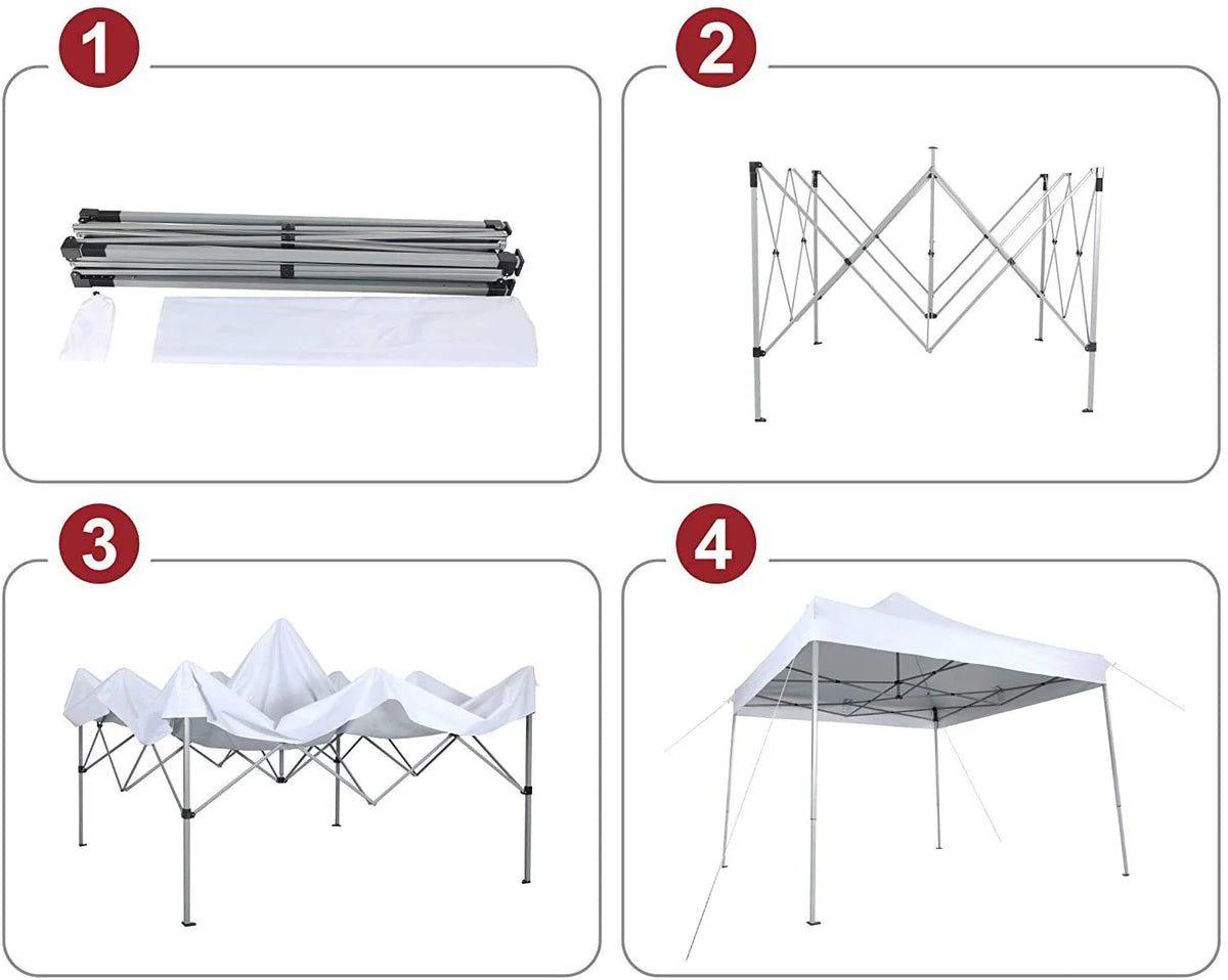 10' x 10' Instant Commercial Canopy Straight Leg Pop-up Canopy, White S69545