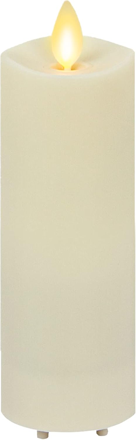 Set of 3 Flameless LED Pillar Candle with Remote Control, Ivory Z899037