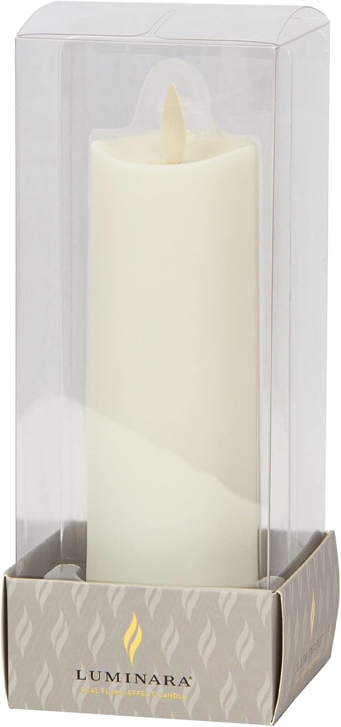 Set of 3 Flameless LED Pillar Candle with Remote Control, Ivory Z899037