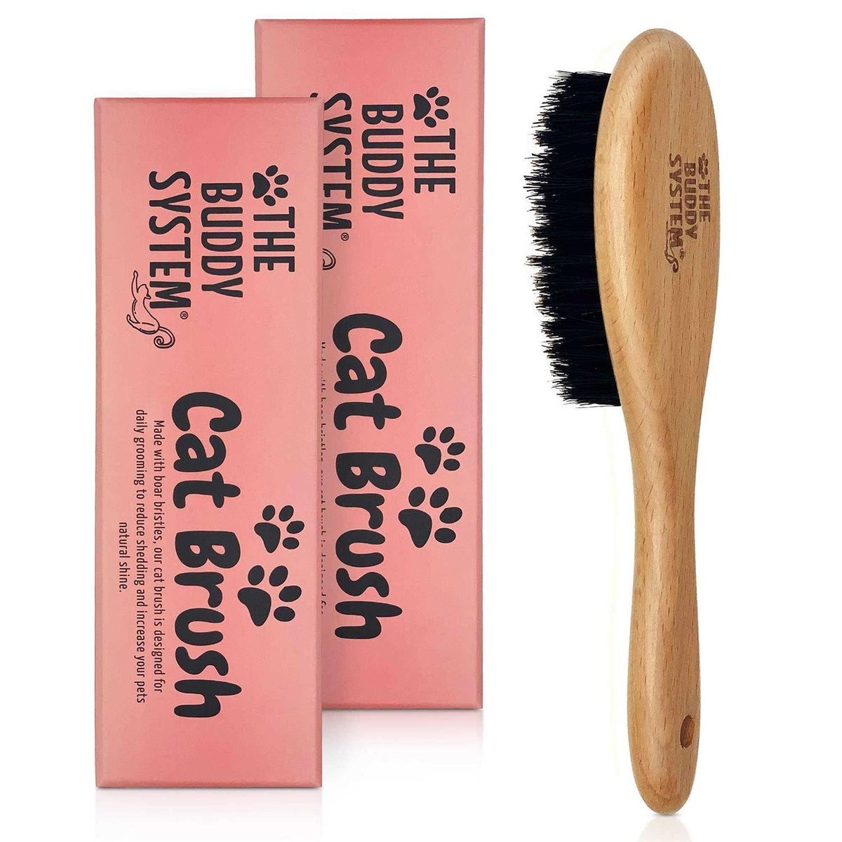 Boar Bristle Wooden Handle Cat Brush U180105