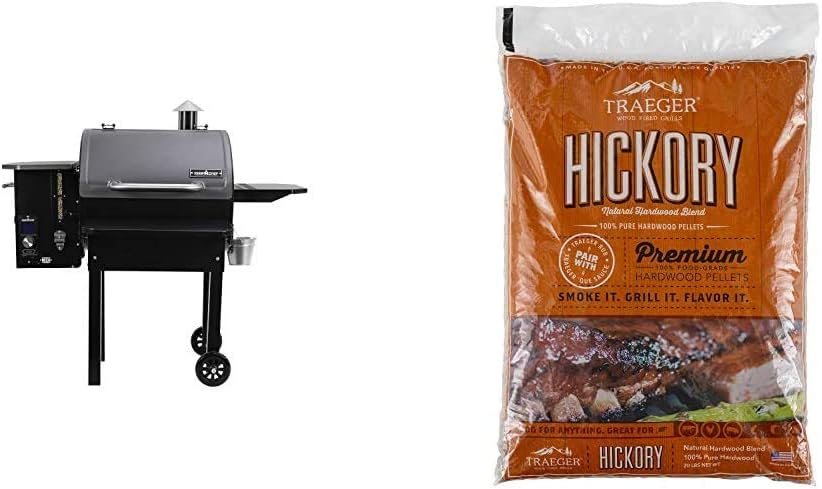 Black Wood Pellet Grill with Fold Down Front Shelf C2892