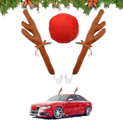 Car Reindeer Antler & Nose Christmas Decorations I63939