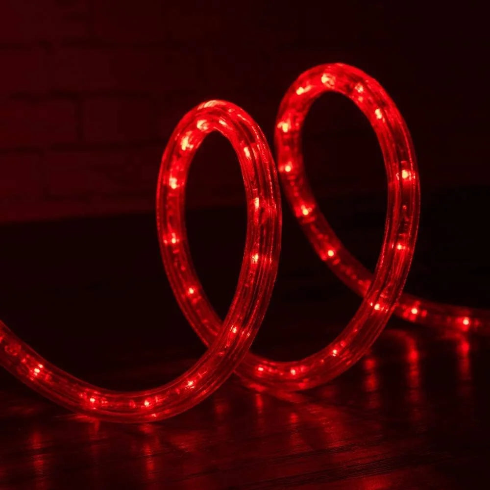 25Ft Red LED Rope Light, Connectable Outdoor Waterproof Q97173