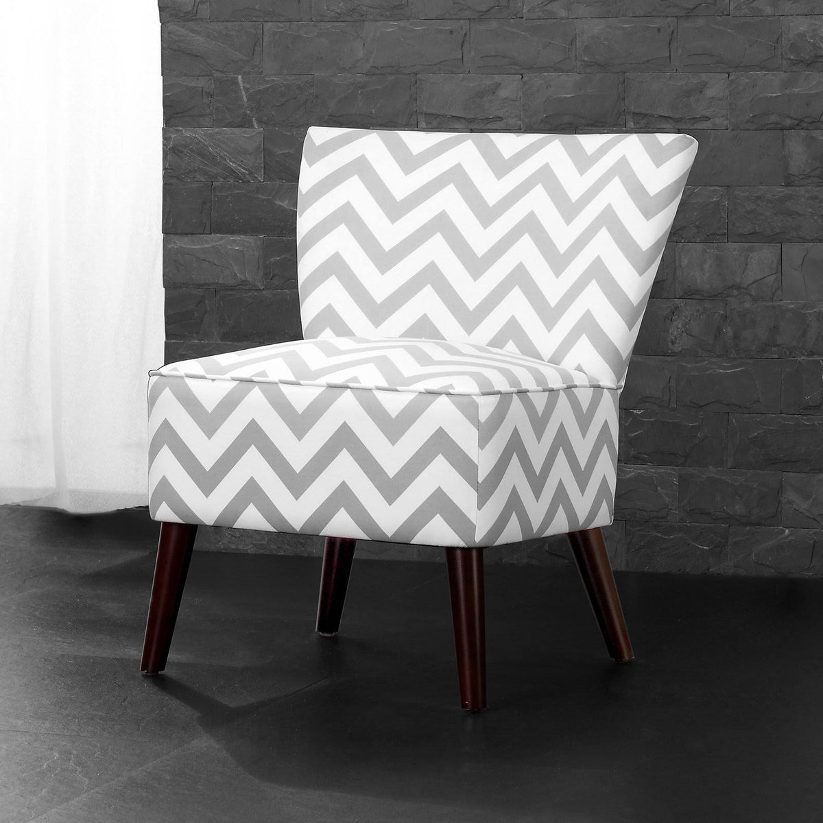 Gray Chevron Accent Chair P445