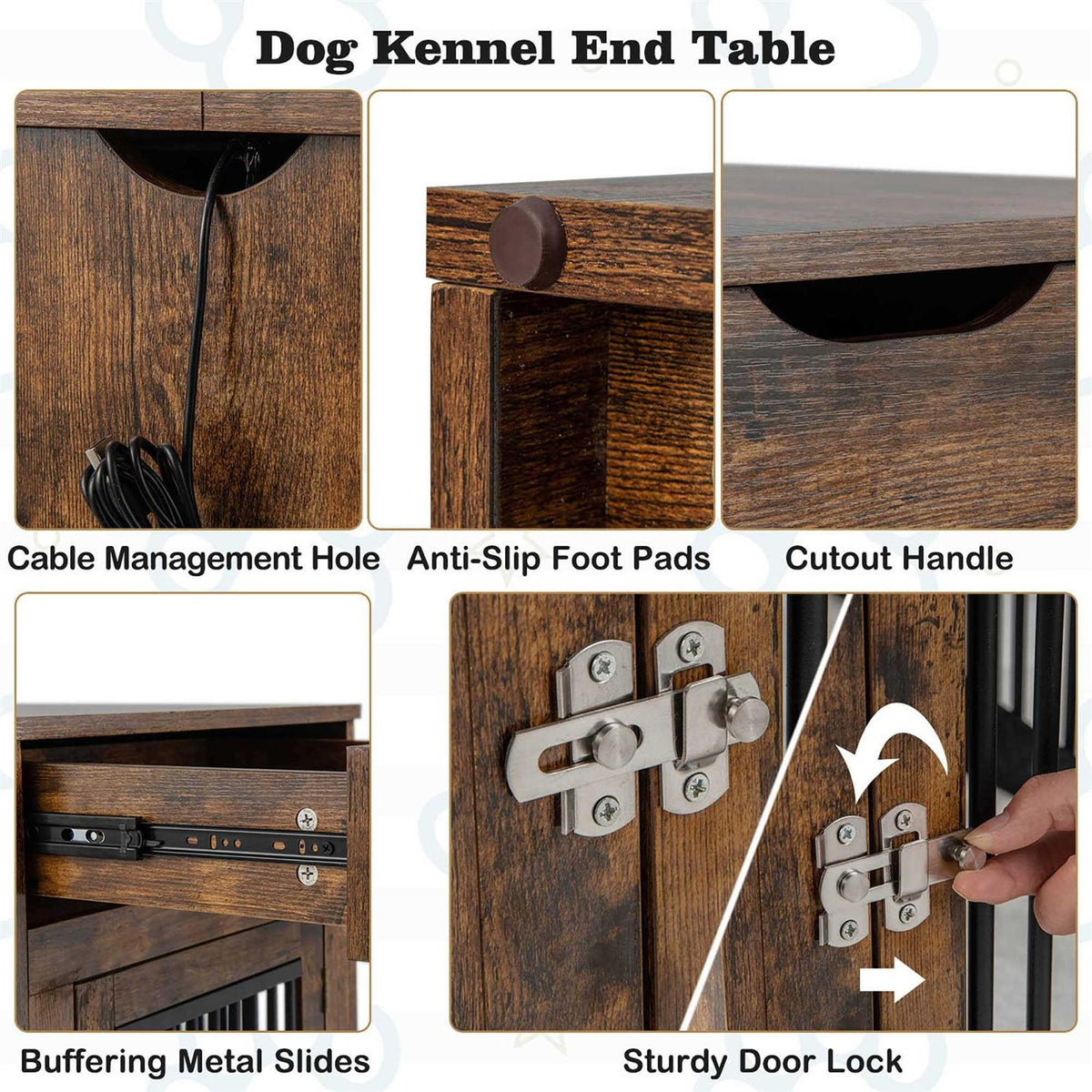 2-In-1 Dog Crate Side End Table with Drawer U52746
