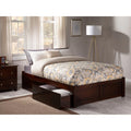 Queen Platform Bed with 2 Drawers in Walnut P204