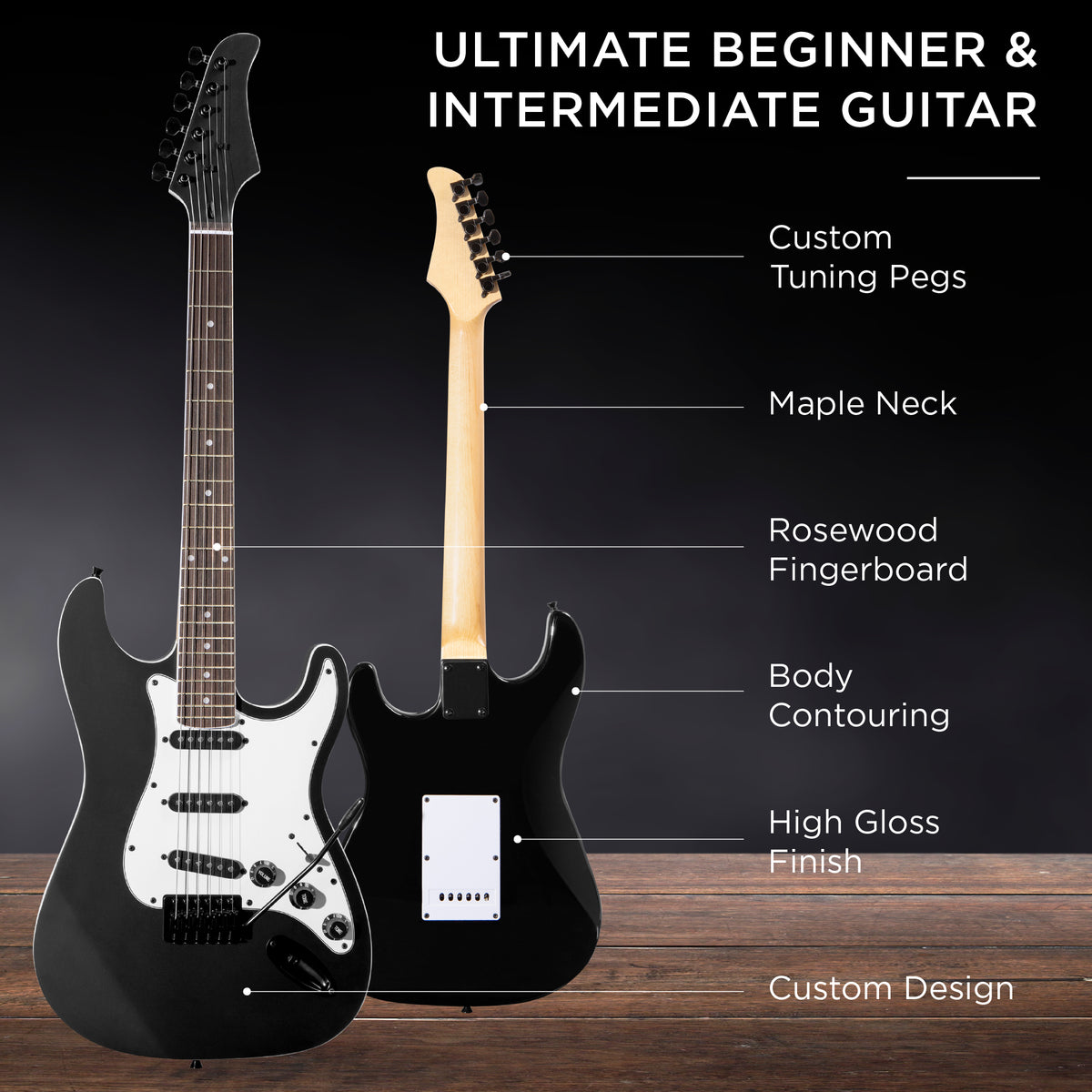 39in Full Size Beginner Electric Guitar Kit with Case A7183