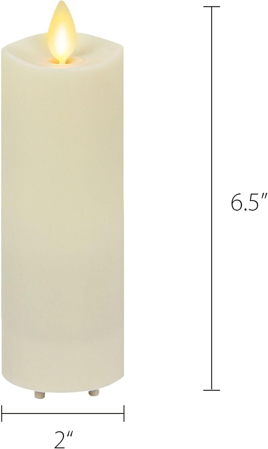 Set of 3 Flameless LED Pillar Candle with Remote Control, Ivory Z899037