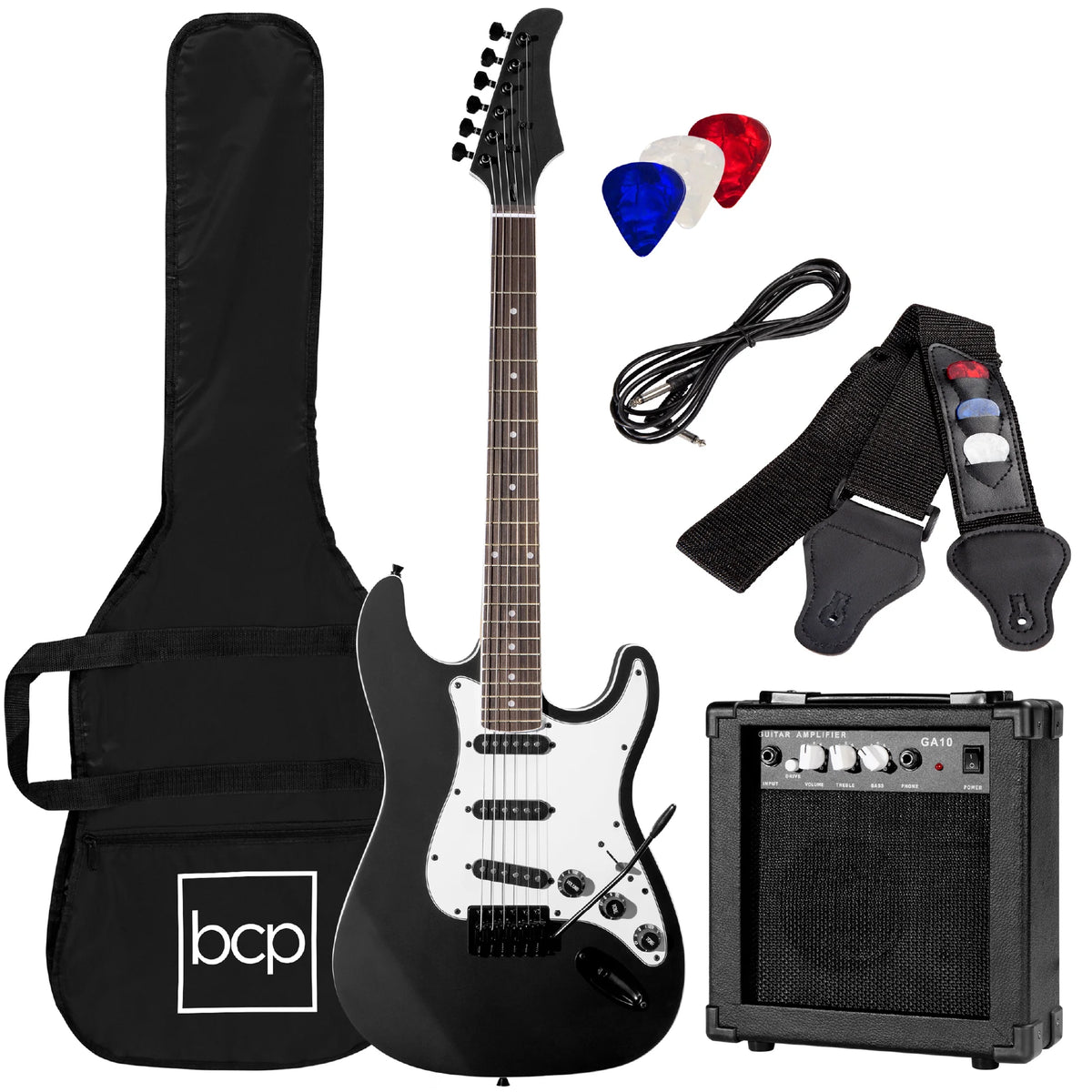 39in Full Size Beginner Electric Guitar Kit with Case A7183