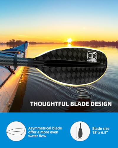 Adjustable Carbon Fiber Kayak Paddle 86in to 94in with Paddle Leash F525245