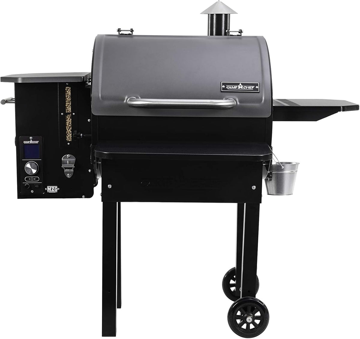 Black Wood Pellet Grill with Fold Down Front Shelf C2892