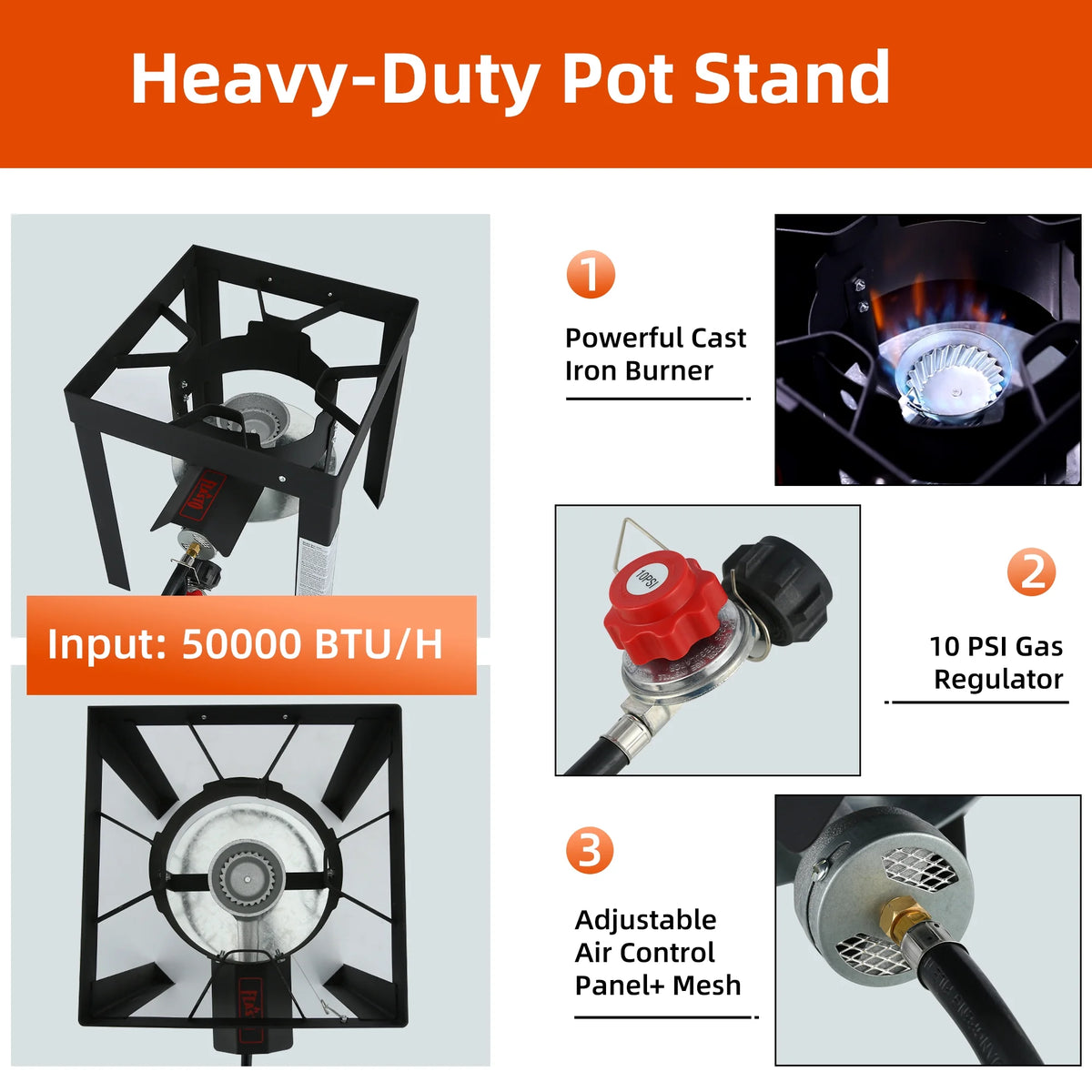10 Qt Aluminum Propane Burner for Outdoor Cooking E6643