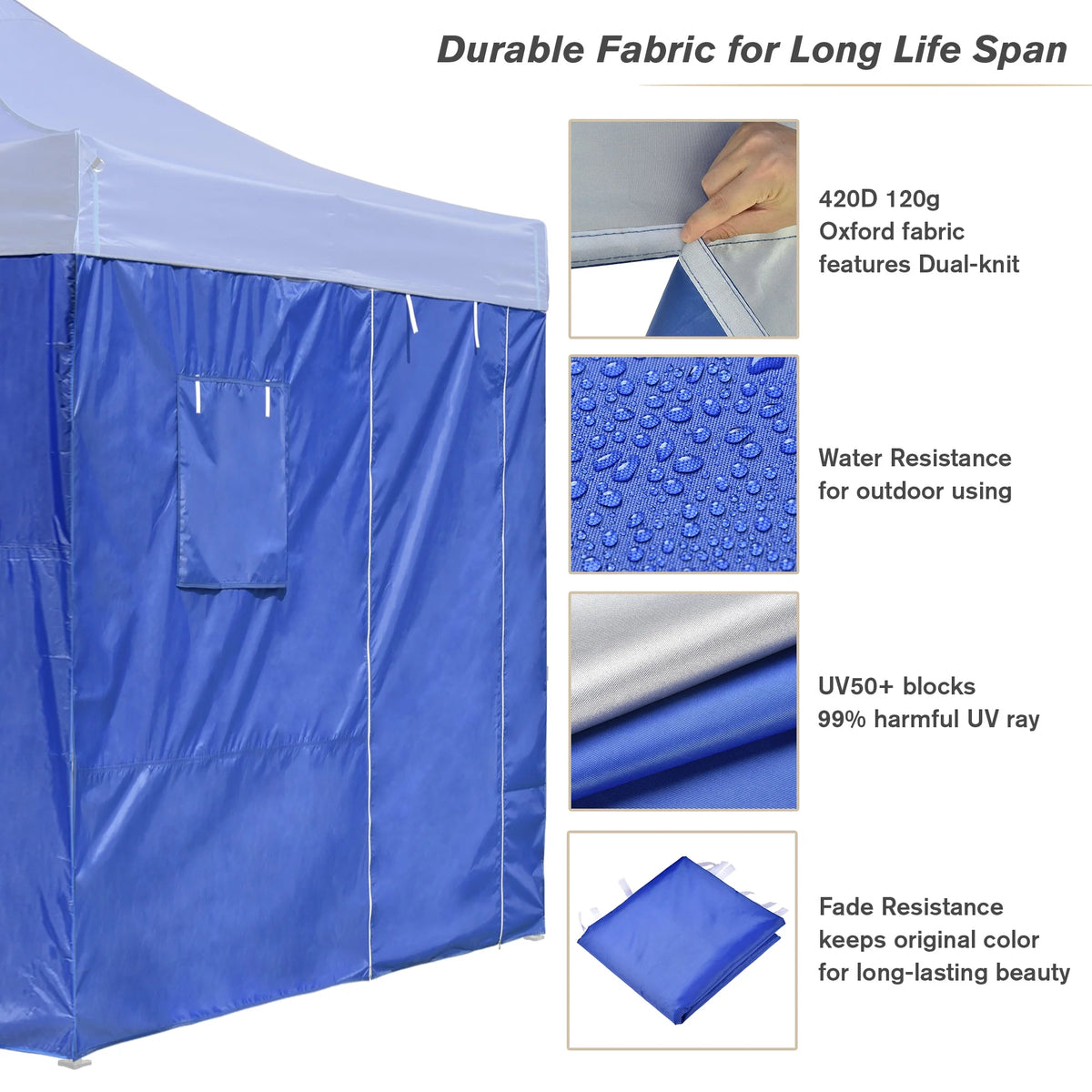 10x6.5 Ft Pop up Canopy Sidewall Kit 4 Pieces S903948