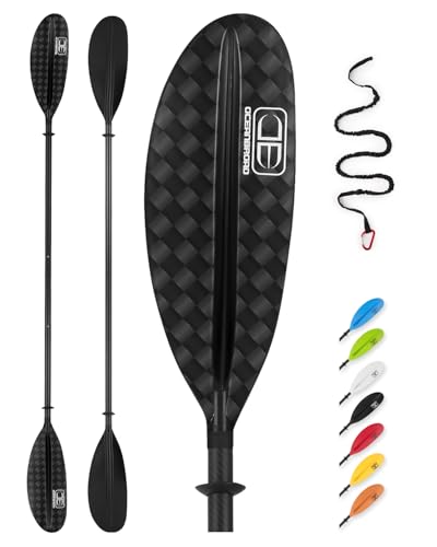 Adjustable Carbon Fiber Kayak Paddle 86in to 94in with Paddle Leash F525245