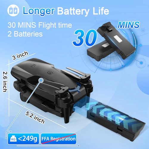 1080P HD Foldable Drone with Camera, 2 Batteries T786