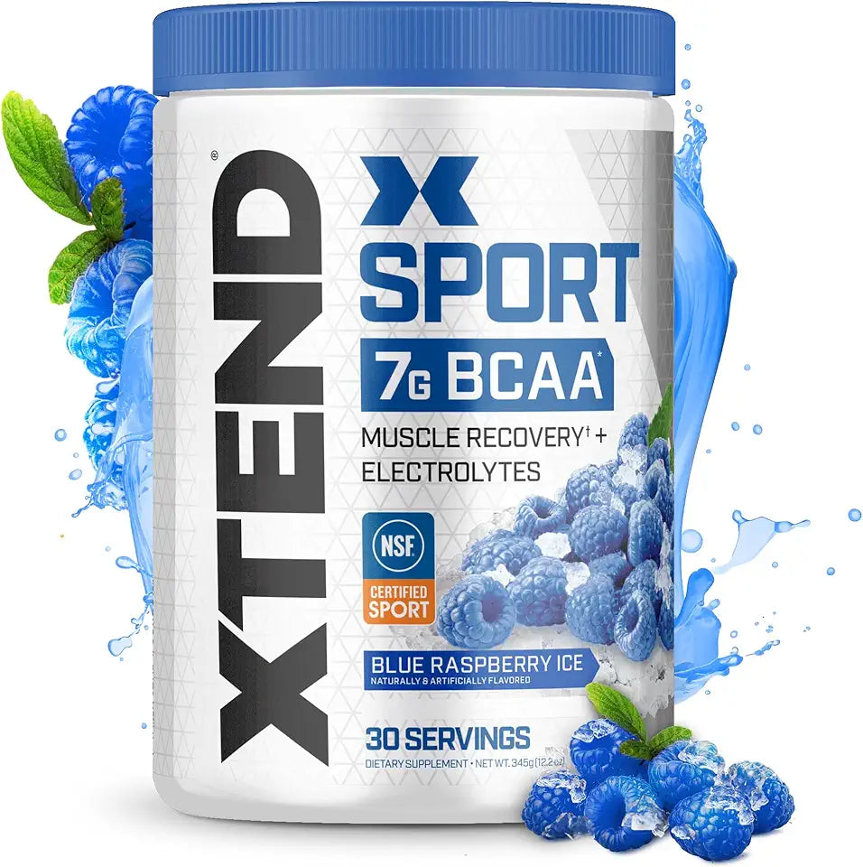 Blue Raspberry Ice BCAA Electrolyte Powder with Amino Acids 30 Servings T1310