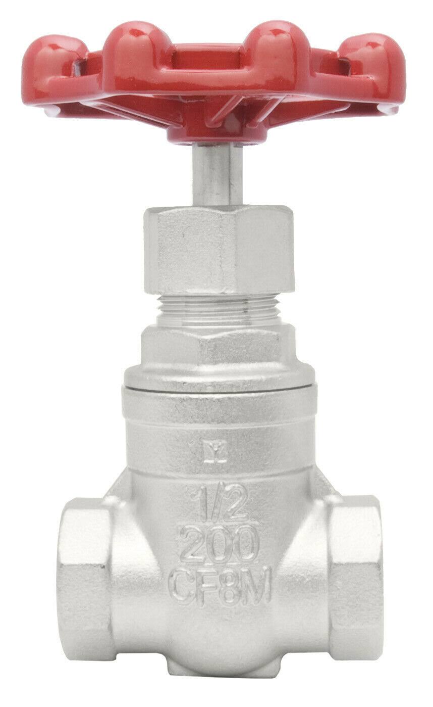 1/2x22 Stainless Steel 316 Gate Valve 200WOG FxF NPT B683