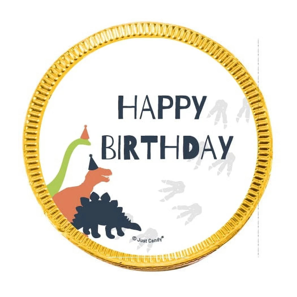 Dinosaur Birthday Candy Party Favors Chocolate Coins 84 Count Gold Foil H385162