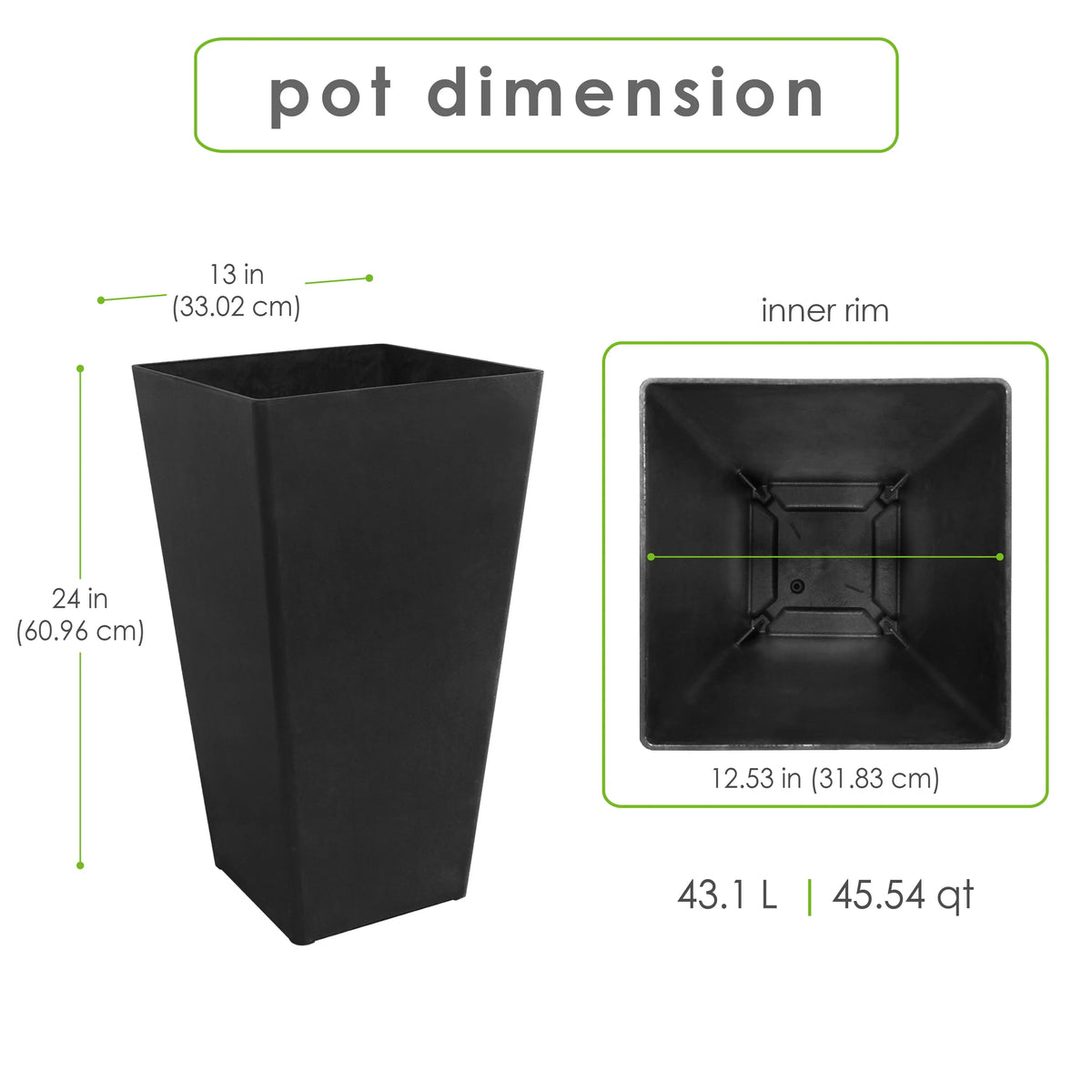 24'' Planter Slate A814
