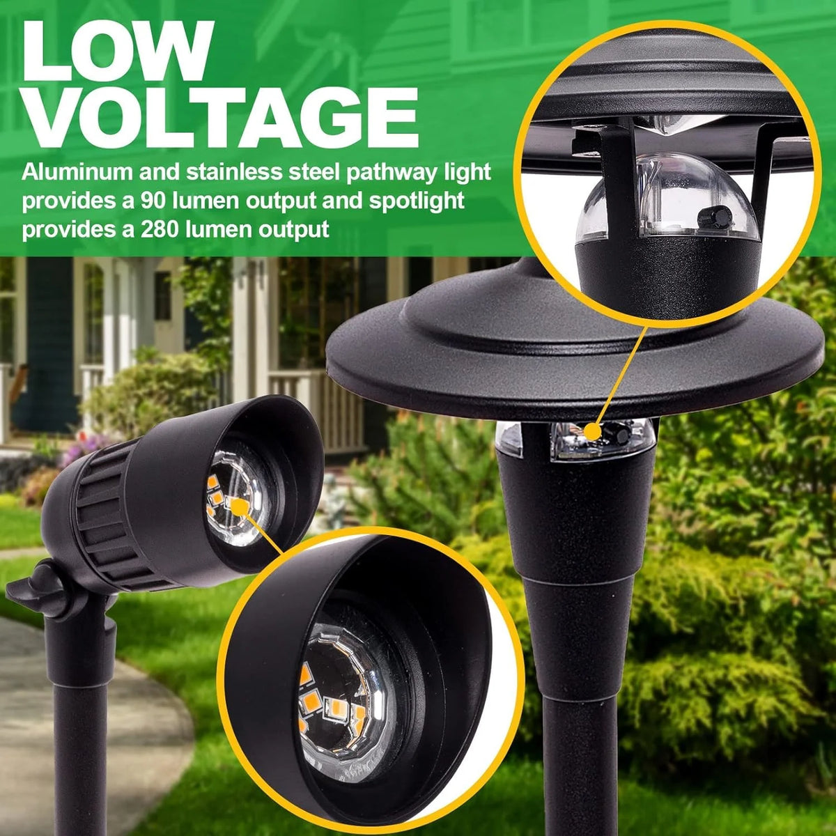 Low Voltage Wired Landscape Pathway Yard Stake Light S314657