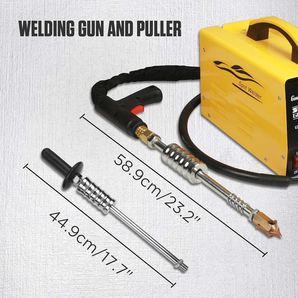 Vehicle Panel Spot Puller Dent Spotter 110V, 3500A Spot Dent Puller Welder, 3KW Car Body Stud Welding Machine Repair Tool Kit Q71135