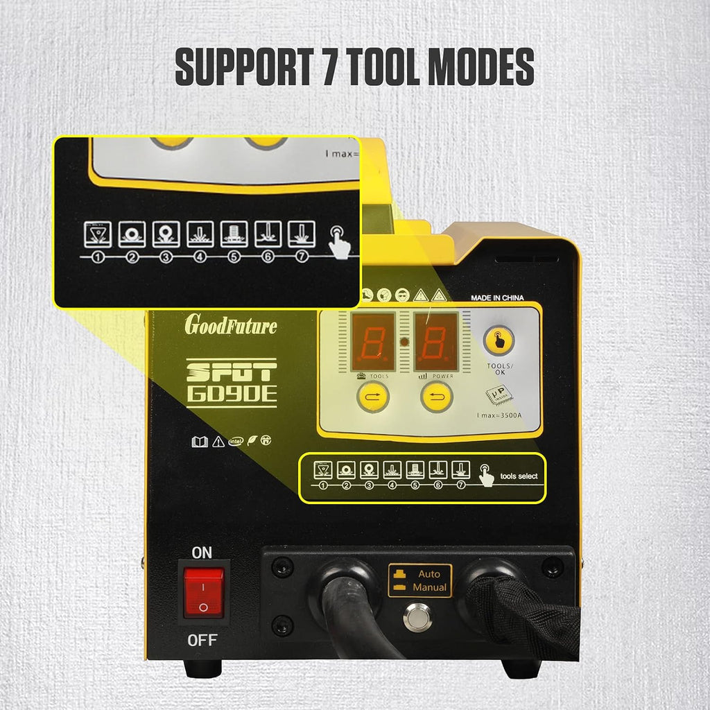 Vehicle Panel Spot Puller Dent Spotter 110V, 3500A Spot Dent Puller Welder, 3KW Car Body Stud Welding Machine Repair Tool Kit Q71135