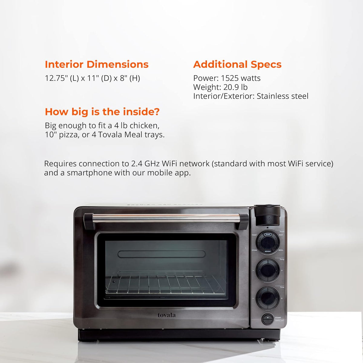 Black & Stainless Steel Smart Steam Oven W637747