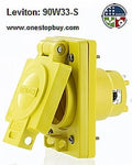 Yellow Single Outlet with Cover 20 Amp 125 Volt H629008