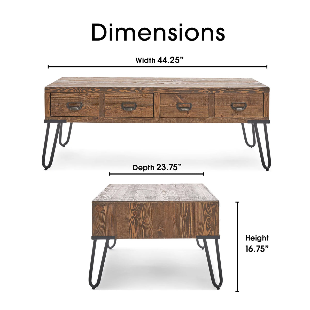 Aged Pine Storage Coffee Table C607890