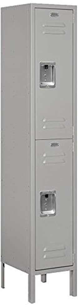 12 in. W x 66 in. H Standard Metal Locker Double Tier Gray Unassembled P987795