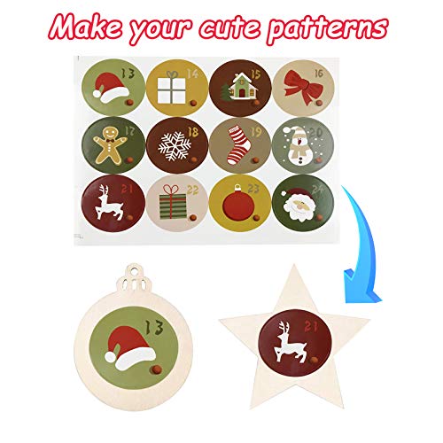 50Pcs Unfinished Wooden Christmas Ornaments 5 Styles B2104