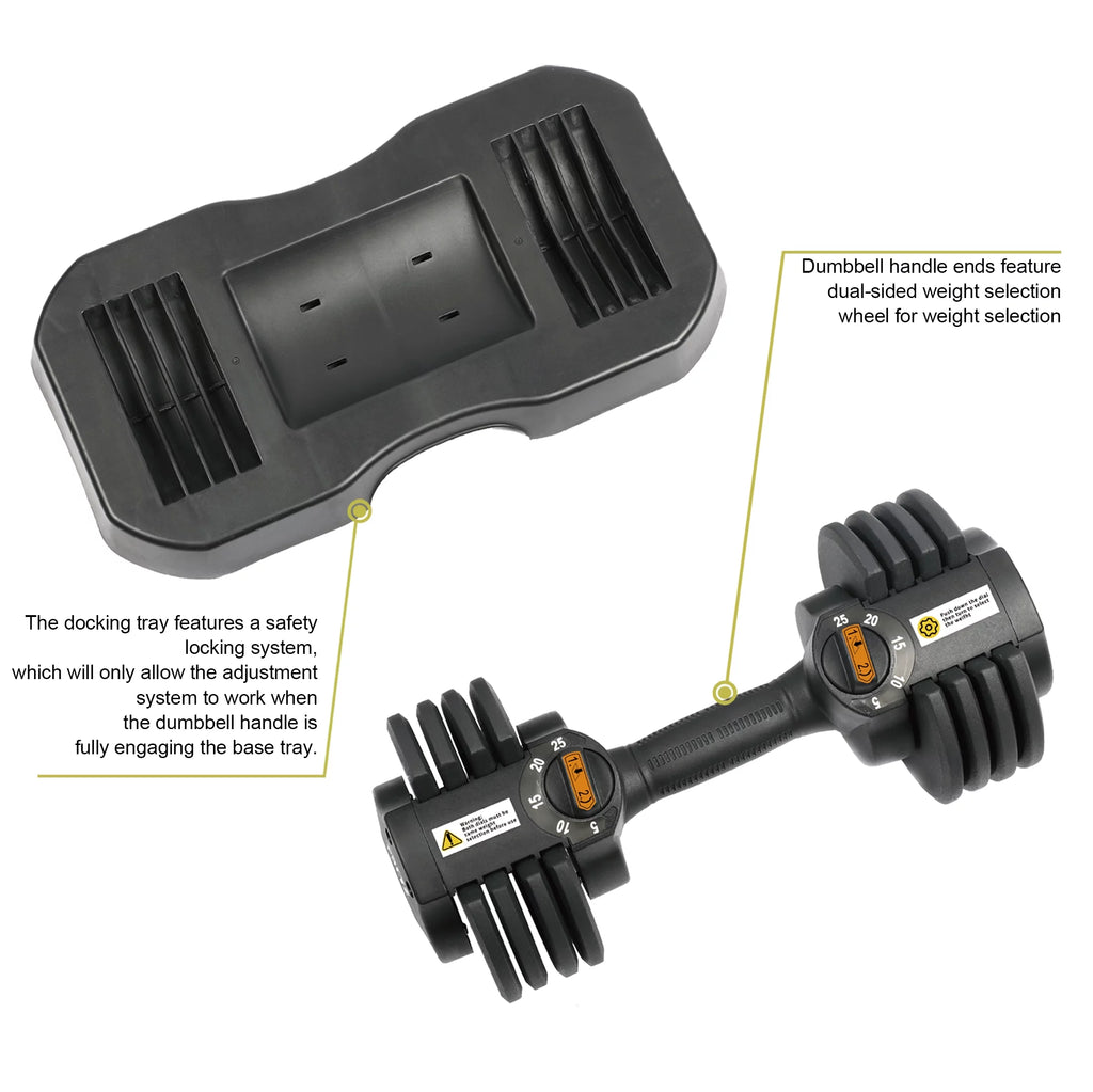 10-30lb Quick Select Adjustable Dumbbell Pair with Stand Y692
