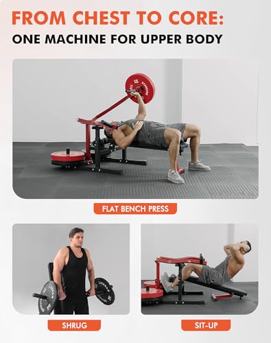 Chest Press Machine with Independent Converging Arms, Adjustable Flat Incline Bench G42559