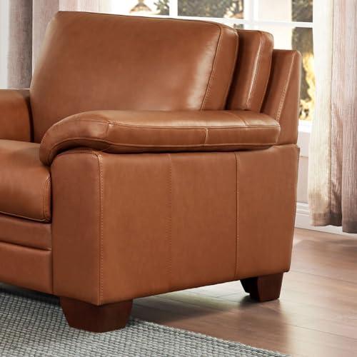 84" Nutmeg Brown Top Grain Leather Sofa B797