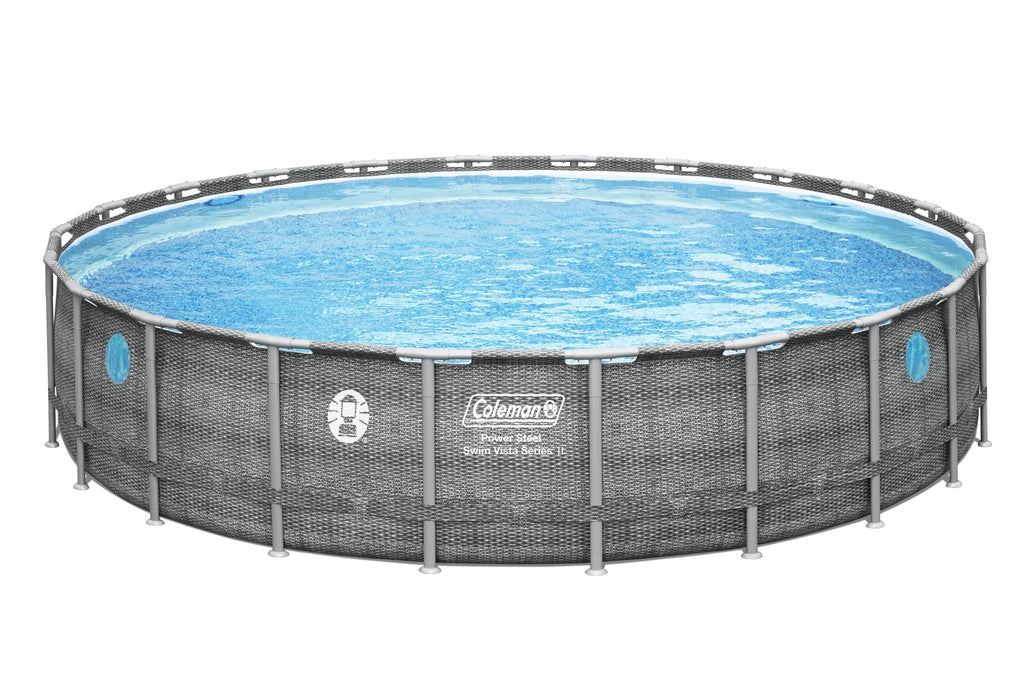 22'x52" Power Steel Frame Round Swimming Pool Set O628