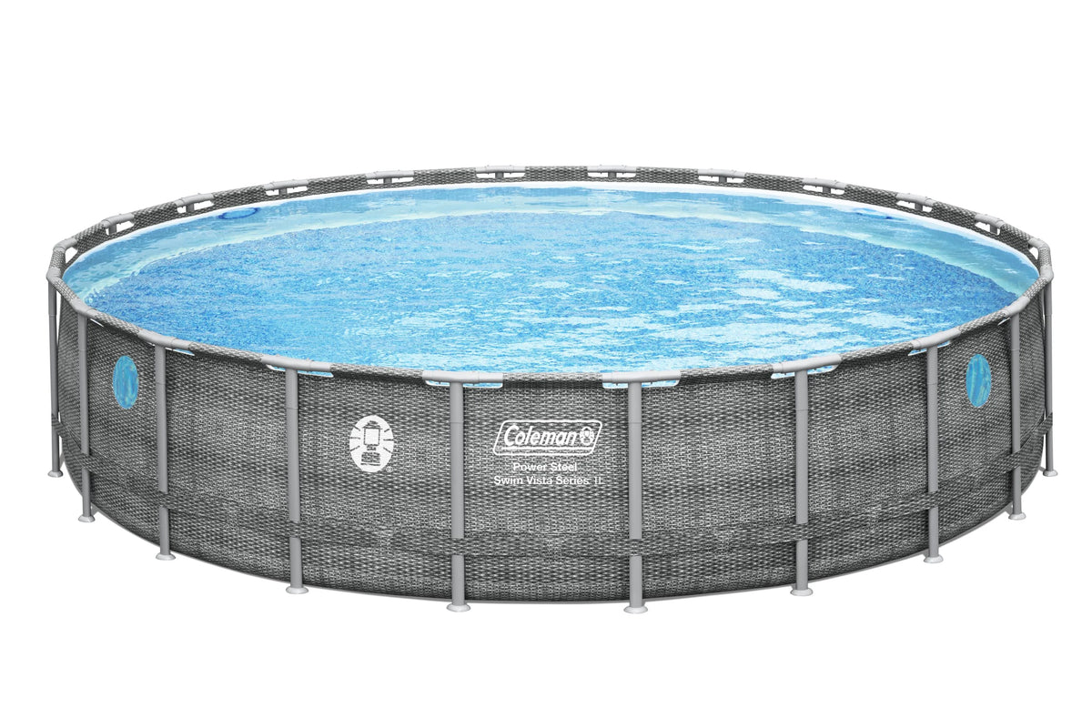 22'x52" Power Steel Frame Round Swimming Pool Set O628