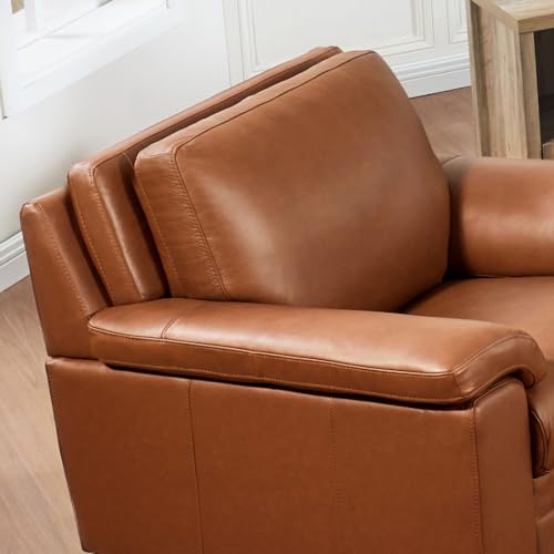 84" Nutmeg Brown Top Grain Leather Sofa B797