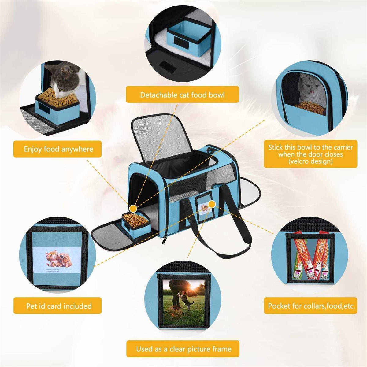 Cat Dog Pet Carrier Airline Approved H645176
