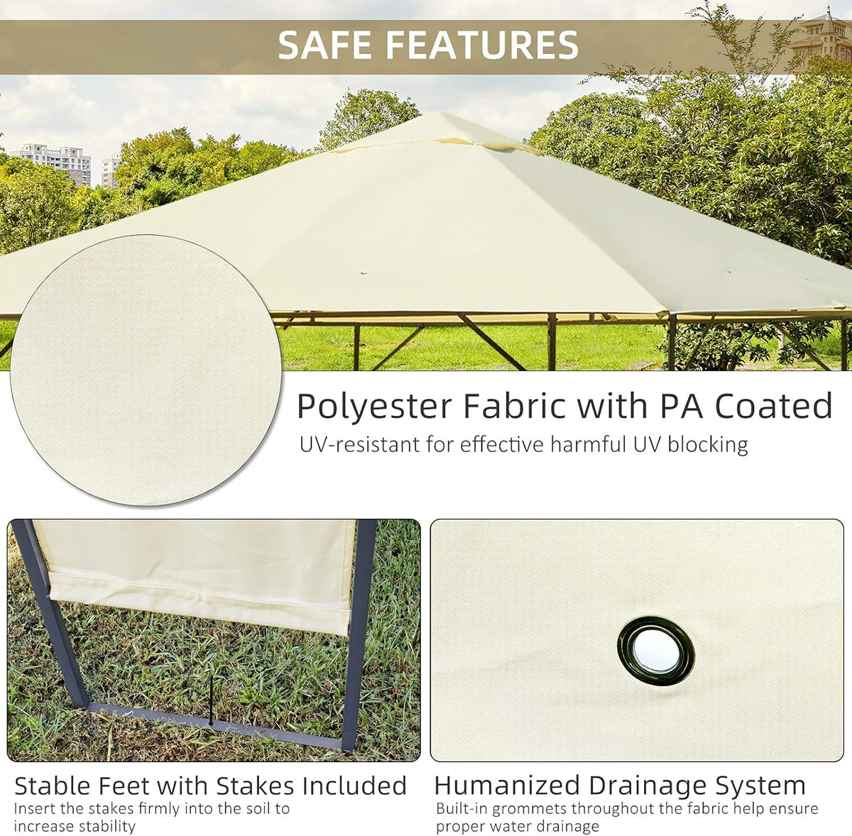 10' x 10' Outdoor Gazebo Canopy with Steel Frame C333