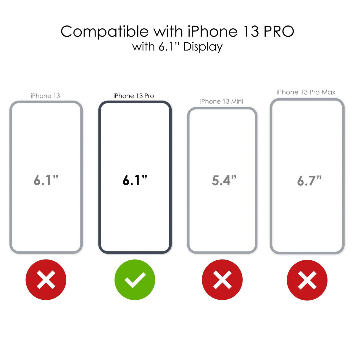 Clear Shockproof Hybrid Case for iPhone 13 PRO with Tempered Glass Screen Protector N2415