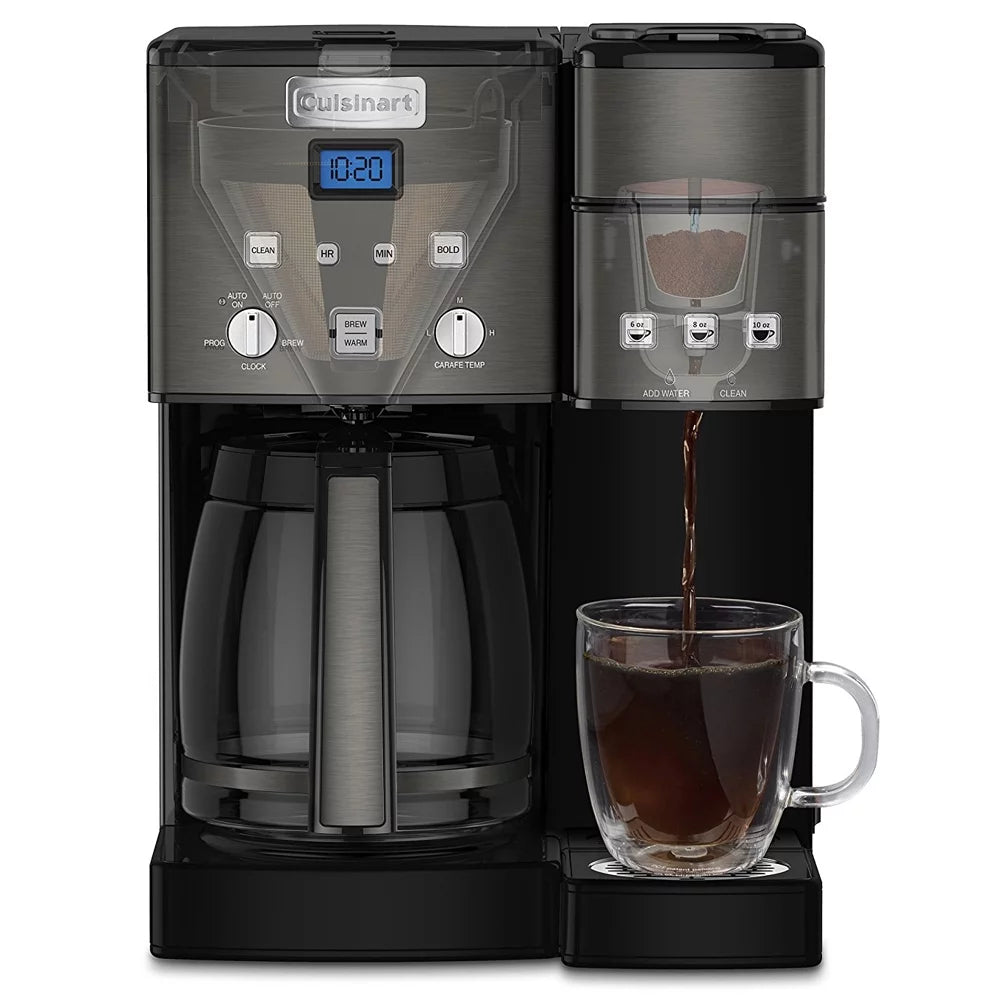 12 Cup Coffeemaker and Single Serve Brewer with 4 Pack Reusable Ice Cubes Q631