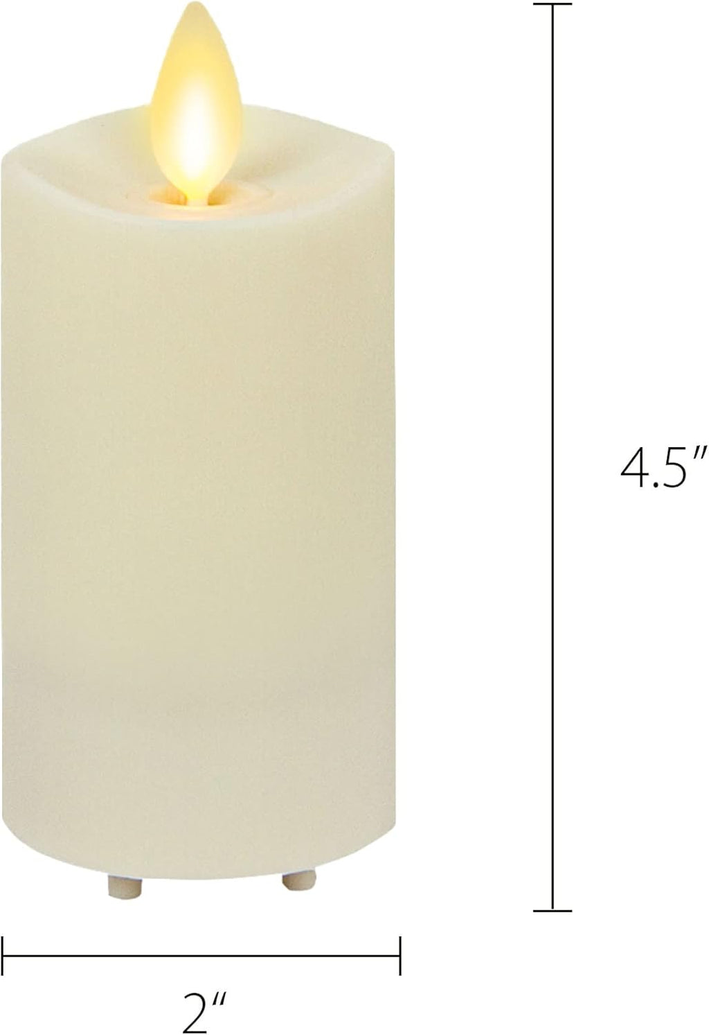 Set of 3 Flameless LED Pillar Candle with Remote Control, Ivory Z899037