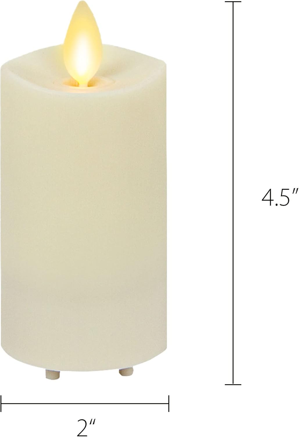 Set of 3 Flameless LED Pillar Candle with Remote Control, Ivory Z899037
