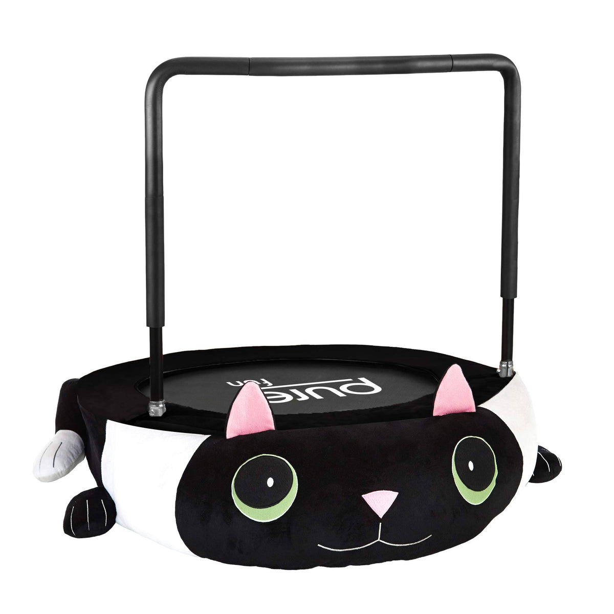 36-Inch Kitty Cat Plush Jumper Kids Trampoline with Handrail O204041