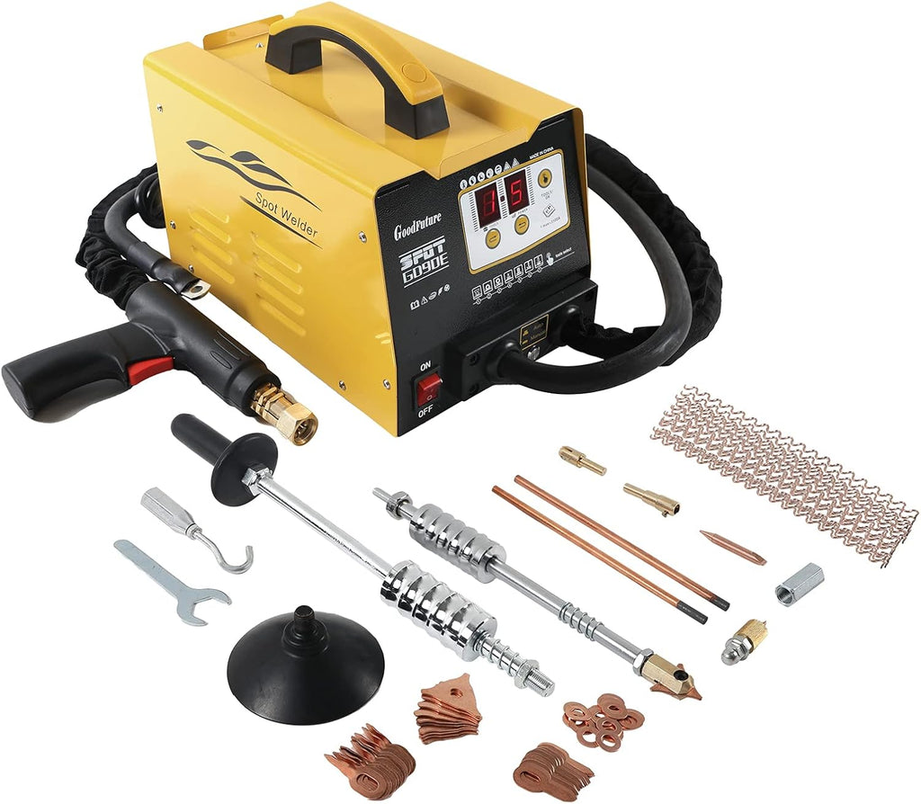 Vehicle Panel Spot Puller Dent Spotter 110V, 3500A Spot Dent Puller Welder, 3KW Car Body Stud Welding Machine Repair Tool Kit Q71135
