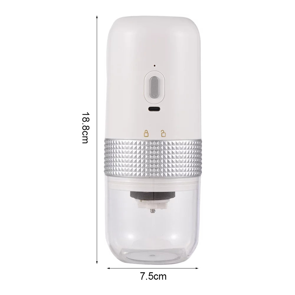Portable Electric Burr Coffee Grinder 13W 200ml USB Rechargeable Adjustable Cordless T548