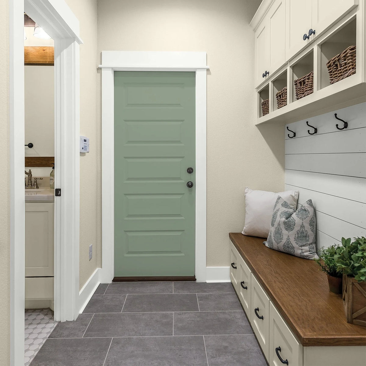 Interior Wall Paint Green Eggshell 1 Gallon Z99726